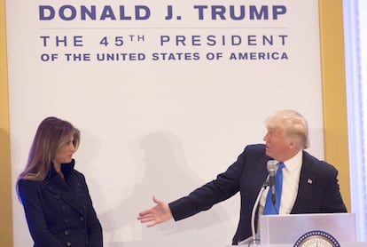 Melania y Donald Trump, en enero de 2017.
