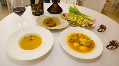 Cocido 'La pava borracha' del restaurante El Cruce, en Almoradí (Alicante)