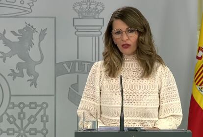 Labor Minister Yolanda Díaz on Sunday.