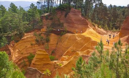 Minas de ocre en el parque natural del Luberon, en la Provenza francesa.