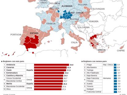 El paro regional en la UE