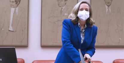 La vicepresidenta tercera del Gobierno y ministra de Economía, Nadia Calviño.