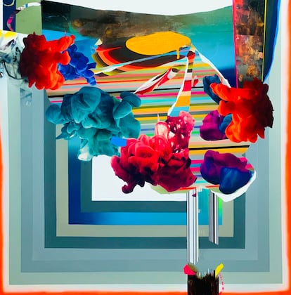 Uno de los cuadros del pintor abstracto Kike Garcinuño.