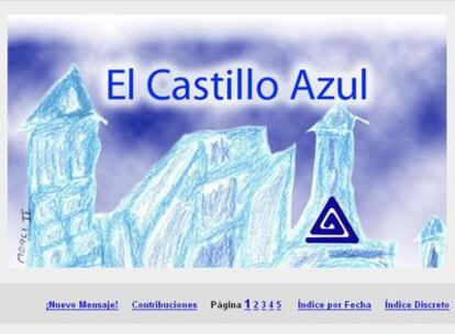 Página de inicio del portal con contenido pedófilo www.castilloazul.org.