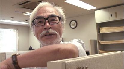 Hayao Miyazaki en un fotograma del documental '10 años con Hayao Miyazaki'