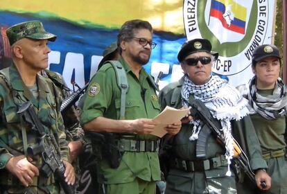 Hernán Darío Velásquez, alias 'El Paisa'; Iván Márquez y Jesús Santrich.