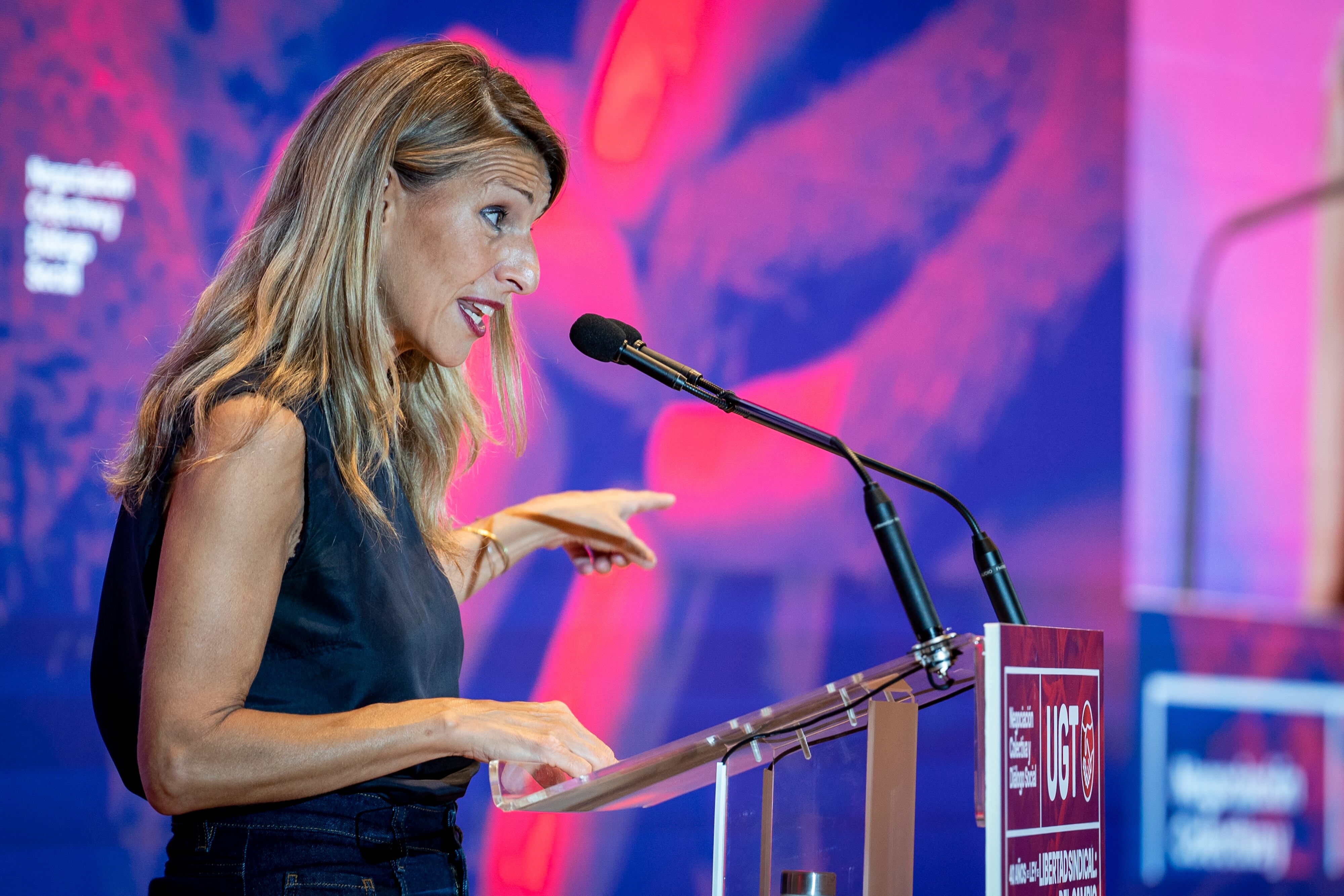 La vicepresidenta segunda y ministra de Trabajo, Yolanda Díaz, este miércoles en Madrid.