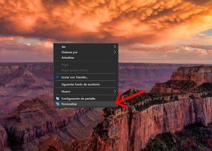 Accede a la personalización de Windows 10.