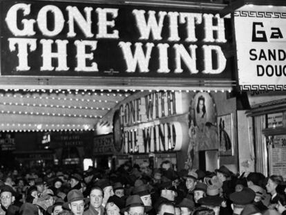 El estreno de &quot;Lo que el viento se llev&oacute;&quot; en Broadway (Nueva York), 1939.