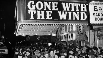 El estreno de "Lo que el viento se llevó" en Broadway (Nueva York), 1939.