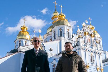 Biden and Zelenskiy, together in Kyiv on Monday.