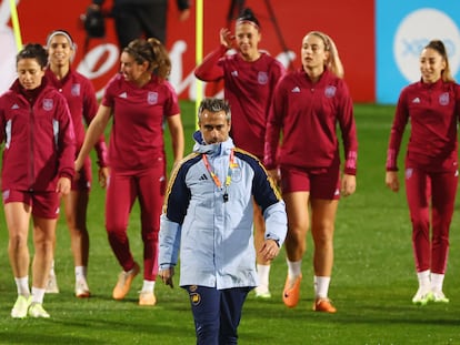 El seleccionador Jorge Vilda, durante un entrenamiento de España en este Mundial, el pasado 14 de agosto.