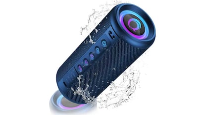 Vista del altavoz portátil con descuento en Amazon.