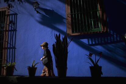El museo de Frida Kahlo, también llamado la Casa Azul, en el barrio de Coyoacán, en Ciudad de México