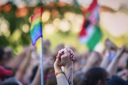 Un momento de la multitudinaria manifestación del Orgullo este sábado en Budapest (Hungría).