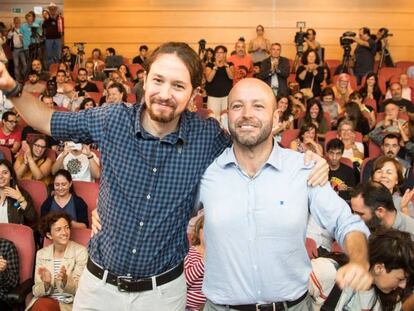 Pablo Iglesias y Luiz Villares (En Marea), el pasado 20 de septiembre.