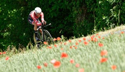 Alberto Contador, durante la contrarreloj individual de la Dauphiné.