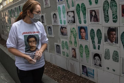 Enamorado participó en un muro de la memoria, en el cual se colocaron los rostros de cientos de desaparecidos en México en 2021.