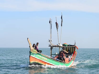 Pesvadores en Saint Martin, Cox Bazar, Bangladés.