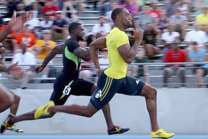 Gay, en cabeza de los 200m.