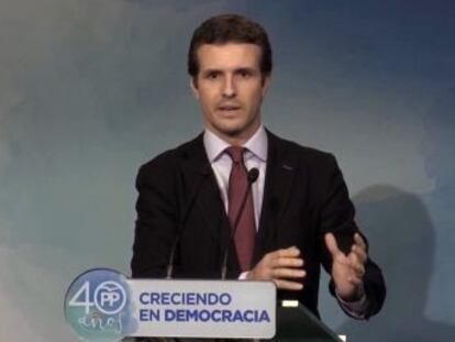 Casado avisa de que Puigdemont puede acabar detenido como Companys