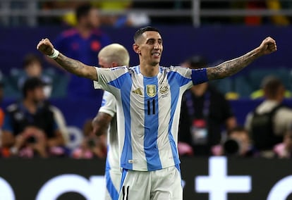  Ángel Di María celebra la anotación de su equipo. 