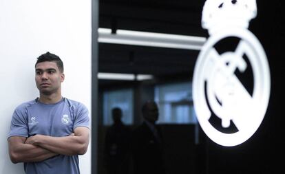 Casemiro, antes de la entrevista.