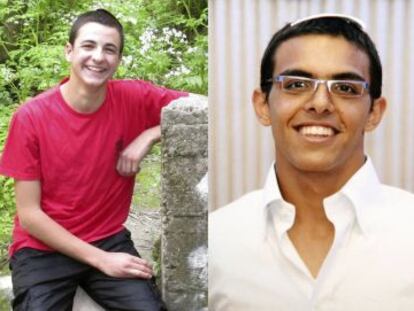 Os três jovens judeus: Naftali Fraenkel, Gilad Shaar e Eyal Yifrah.