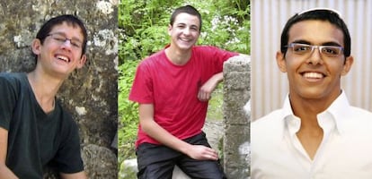 Los tres jóvenes judíos: Naftali Fraenkel, Gilad Shaar y Eyal Yifrah.