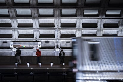 A station on the Washington subway. 