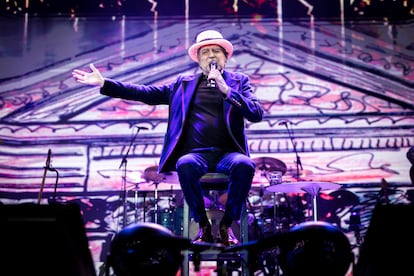 Un momento del concierto de Joaquín Sabina en Madrid, dentro de su gira de despedida.