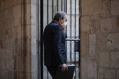 Quim Torra, este lunes en el Palau de la Generalitat.