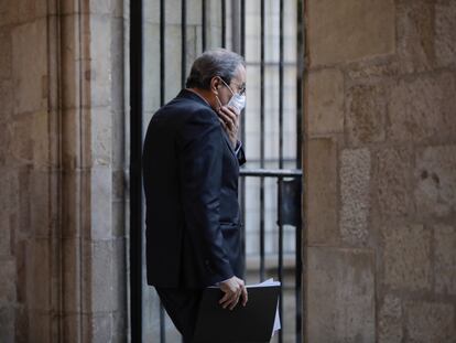 Quim Torra, este lunes en el Palau de la Generalitat.