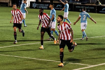 Unai Núñez celebra el gol del triunfo del Athletic