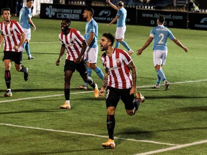 Unai Núñez celebra el gol del triunfo del Athletic