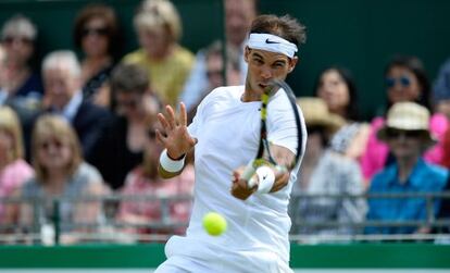 Rafael Nadal, durante la exhibición de Hurlingham.