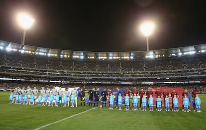 Momentos previos al partido