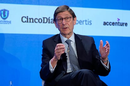 José Ignacio Goirigolzarri, presidente de CaixaBank, durante el foro CincoDías.