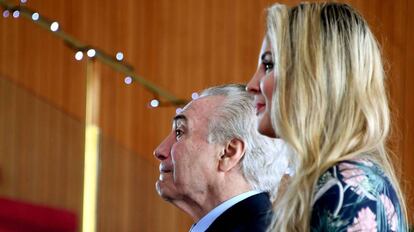 Michel e Marcela Temer no Palácio da Alvorada no dia 22.