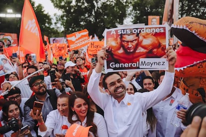 Jorge Álvarez Máynez en un acto de campaña, el 15 de abril.