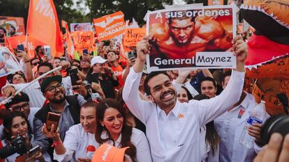 Jorge Álvarez Máynez en un acto de campaña, el 15 de abril.