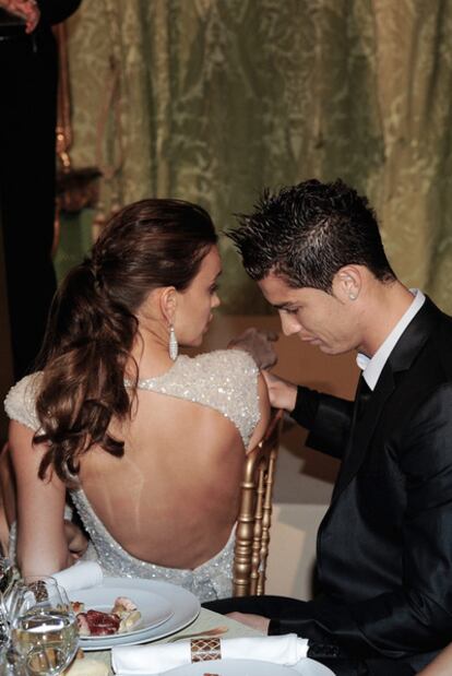 Cristiano Ronaldo and Irina Shayk talking at the Marie Claire fashion awards in Madrid last November.