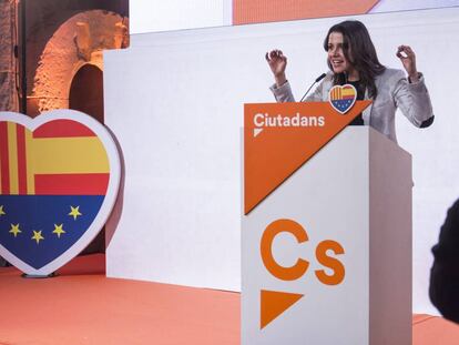 In&eacute;s Arrimadas en un acto de campa&ntilde;a en Lleida.