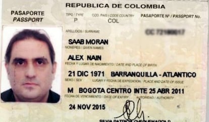 Imagen del pasaporte de Álex Saab, pedido en extradición por Estados Unidos.