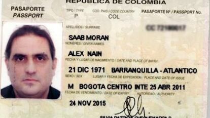 Imagem do passaporte de Alex Saab, empresário chavista detido em Cabo Verde