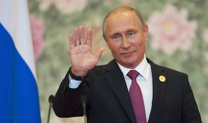 El presidente ruso, Vladímir Putin, durante una rueda de prensa en China el pasado domingo.