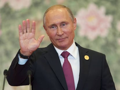 O presidente russo, Vladimir Putin, durante uma entrevista coletiva na China, no domingo passado.