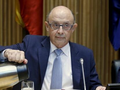 Crist&oacute;bal Montoro, ministro de Hacienda, durante la presentaci&oacute;n de los presupuestos.