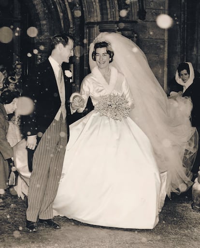 Lady Pamela y David Hicks, el día de su boda el 13 de enero de 1960.
