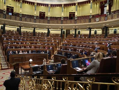 Vista del hemiciclo del Congreso de los Diputados, el pasado 22 de diciembre, en Madrid (España).